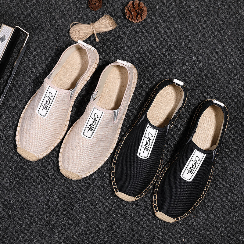 Espadrille Slip On - Linen Male Casual Shoes Loafers Mens