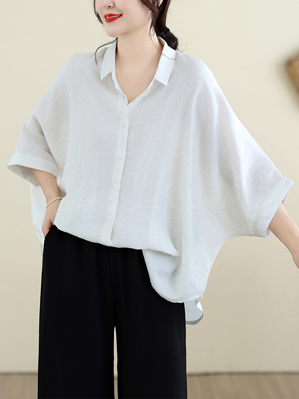 Loose Fit Cotton Linen Batwing - đánh giá và giá Linen Shirt Breathable