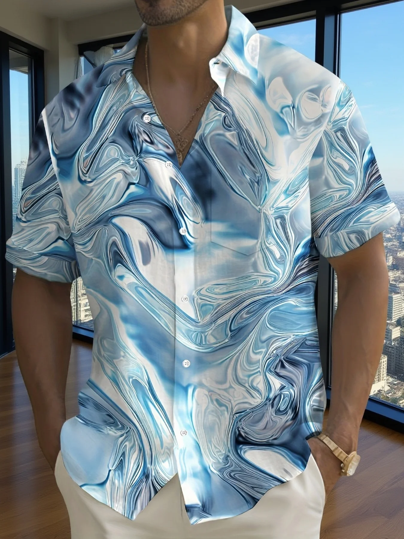 Minimal Ink Texture Lapel Reso - đánh giá và giá Resort Shirt Floral