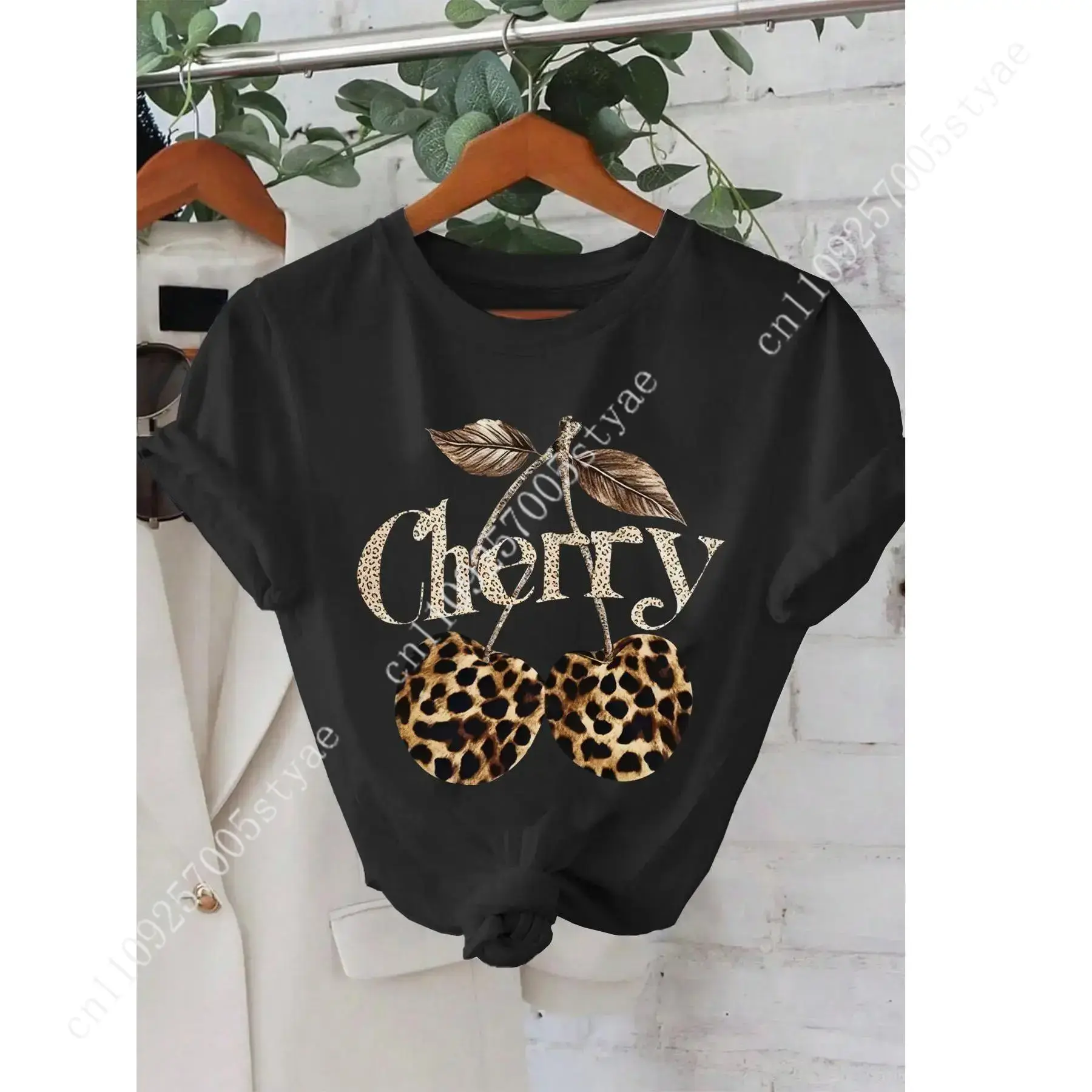 Women's Cherry & Leopard Print - đánh giá và giá Tee Graphic Print
