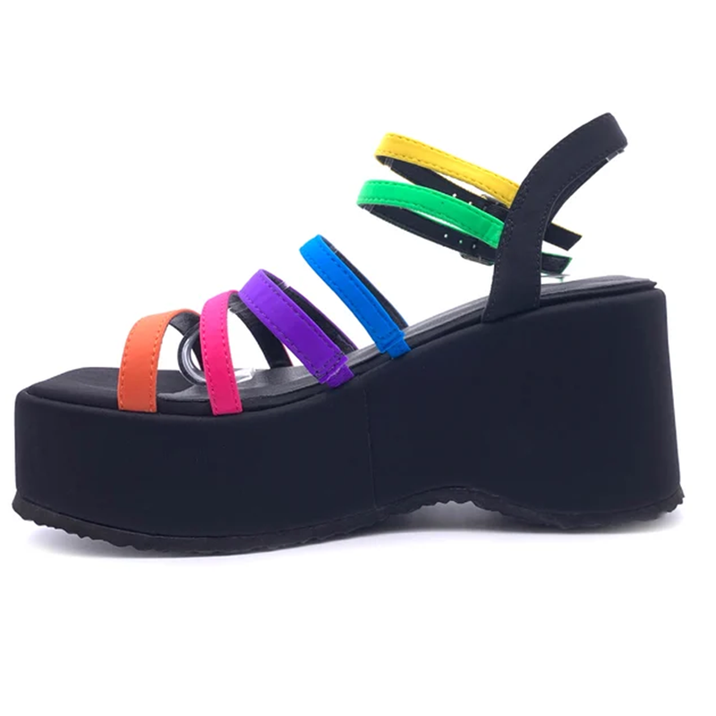 Narrow Band Mized Colors Sanda - đánh giá và giá Casual Sandal Leather