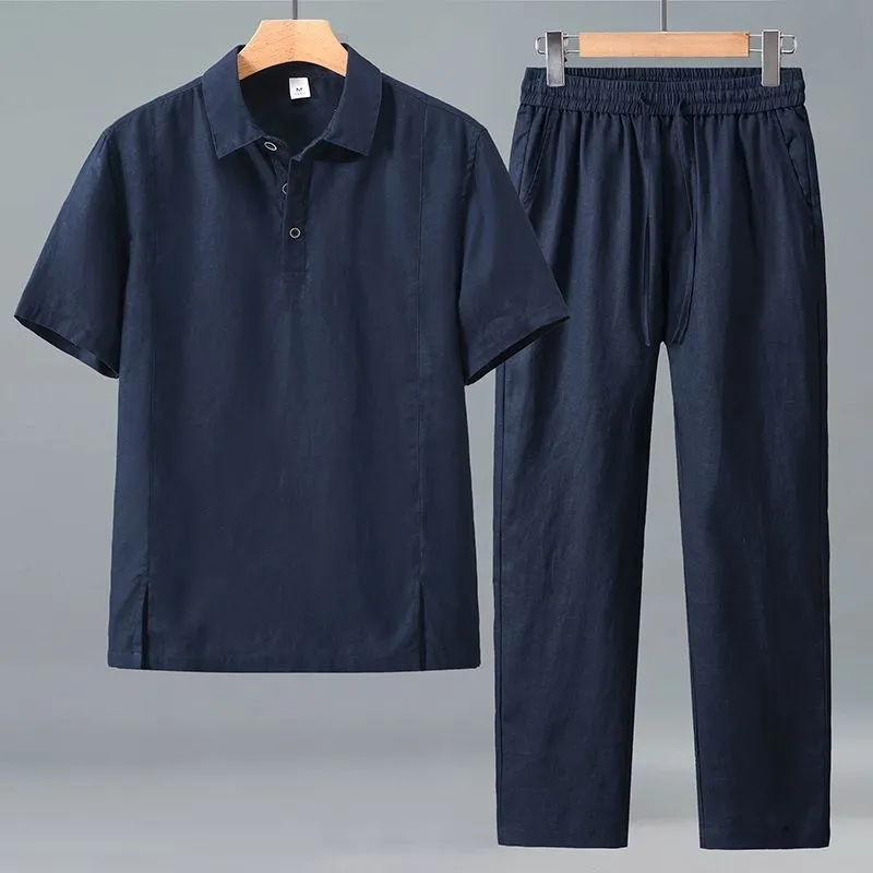 Men Plus Size Summer Linen Two - đánh giá và giá Short Linen Drawstring