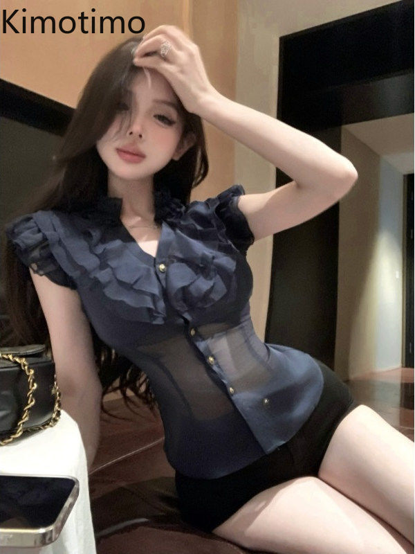 Kimotimo Elegant Sleeveless Ch - đánh giá và giá Shirt Camp Collar