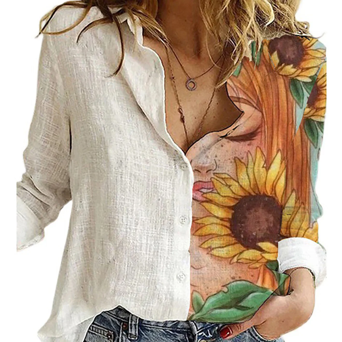 Women Spring And Autumn Long S - đánh giá và giá Shirt Camp Collar
